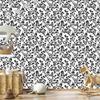 Wallpaper Black and White Flowers Gray and White for Living Room and Bedroom 50x1000