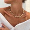 Boho Love Heart Choker Geometric Clavicle Chain Simple Bead Necklace  Girl