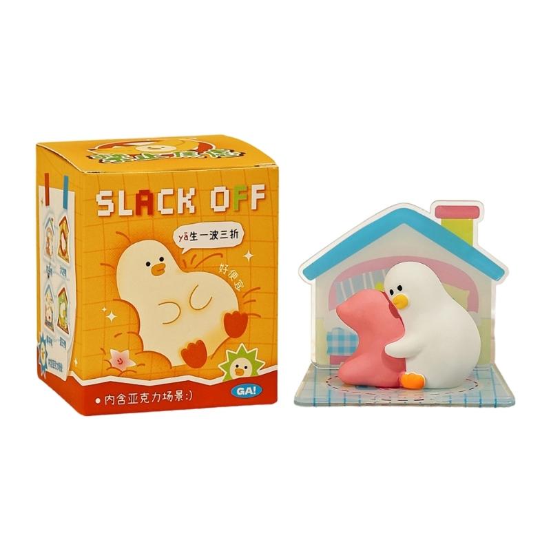 

Animal Sculptures Collectibles Ornament for Home Office Desktop Deocrs Funny Slack Off Duck Figurines Statue Decors