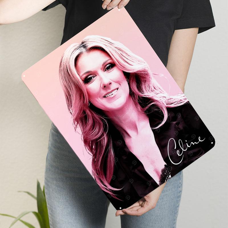 

Селин Дион Портрет Жестяные Знаки Знаменитости Постер Постер Ретро Украшение Гостиная Винтажные Металлические Таблички Домашний Декор Бар 7.9x11.8In(20x30cm)