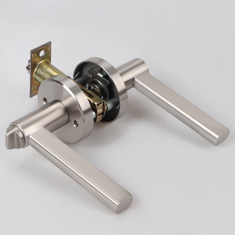 Factory Round Stainless Steel Privacy 3-Point Lock Door Handle for Bedroom&Bathroom