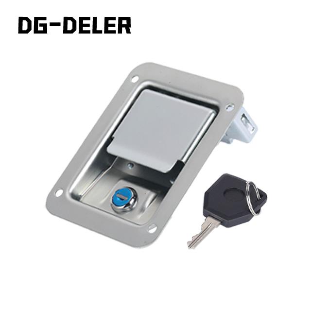 MS866-5 Flush Panel Lock 304 Stainless Steel Recessed Paddle Handle Latch with Key Waterproof Polished for Cabinet Truck Door