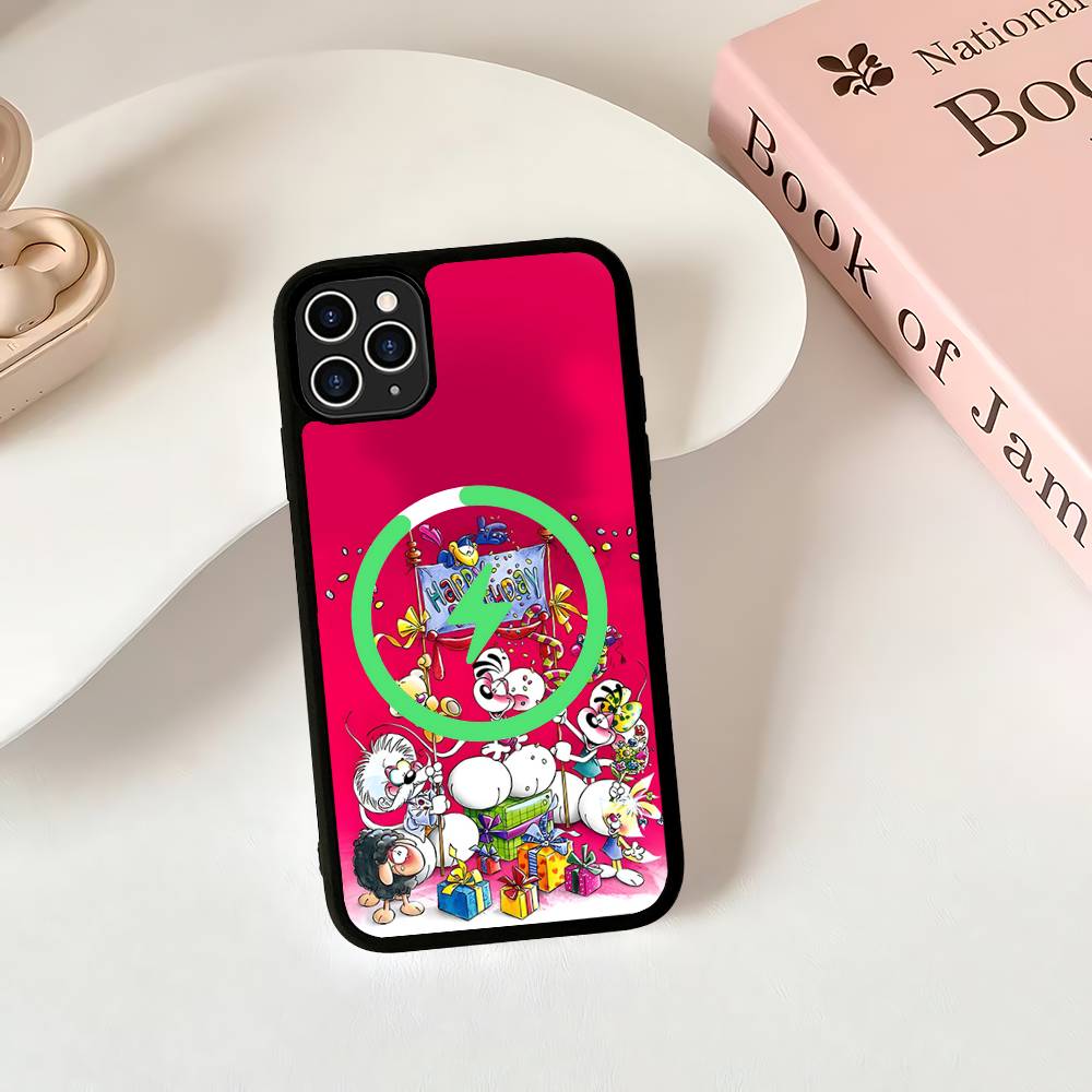 Cartoon D-Diddl Magnetic Matte Phone Case For IPhone 16 17 15 14 13 12 11 For Magsafe Wireless Charge Cover