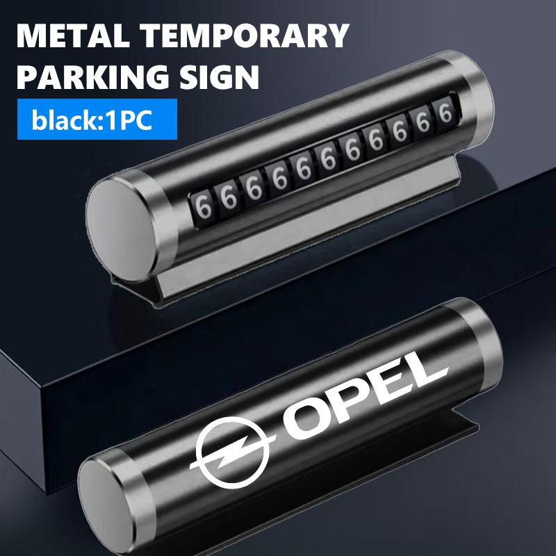 Metal Car Temporary Parking Card Rotate Phone Number Plate Auto Accessories For Opel OPC Astra J H G K Insignia Corsa D B E
