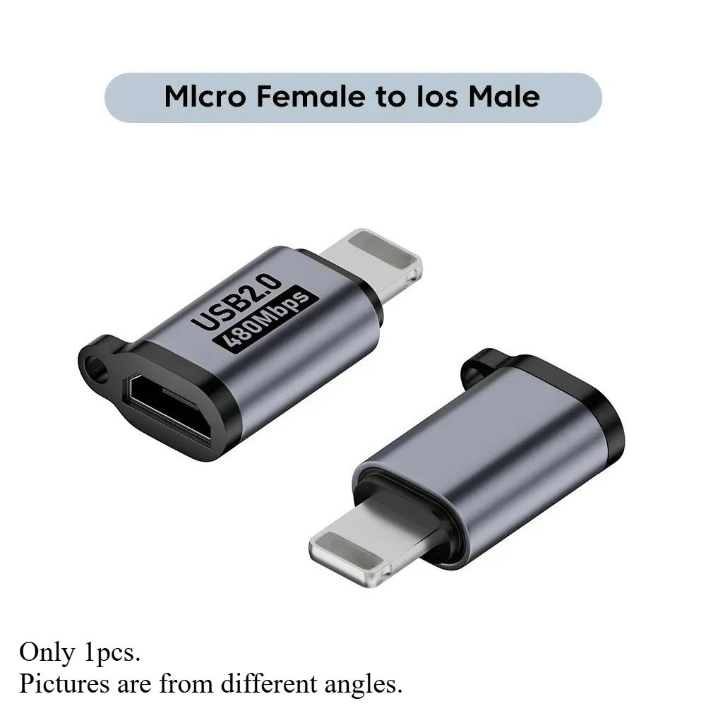 Micro USB To Type C Adapter Mini USB To USB C 480Mbps Fast Data Charging Connector USBC To Lightning Adapter for
