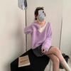 Autumn New Pullover Fake Two-piece Sweater Women's Outer Collar Loose Women's Knitted Autumn Top