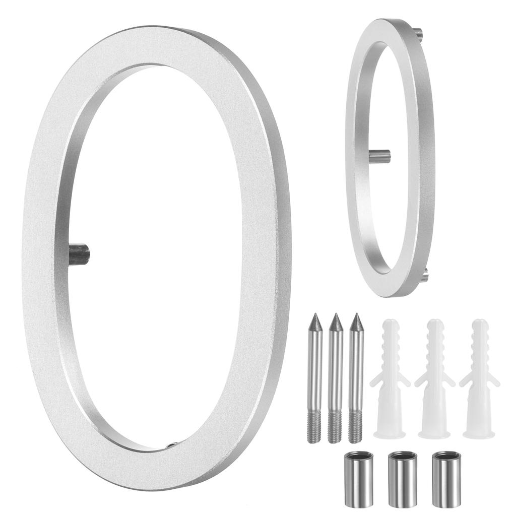 0-9 Floating House Numbers Solid Aluminum Modern Address Number for Outside with Nails Kit for Home Street Office Sign Silver 5"