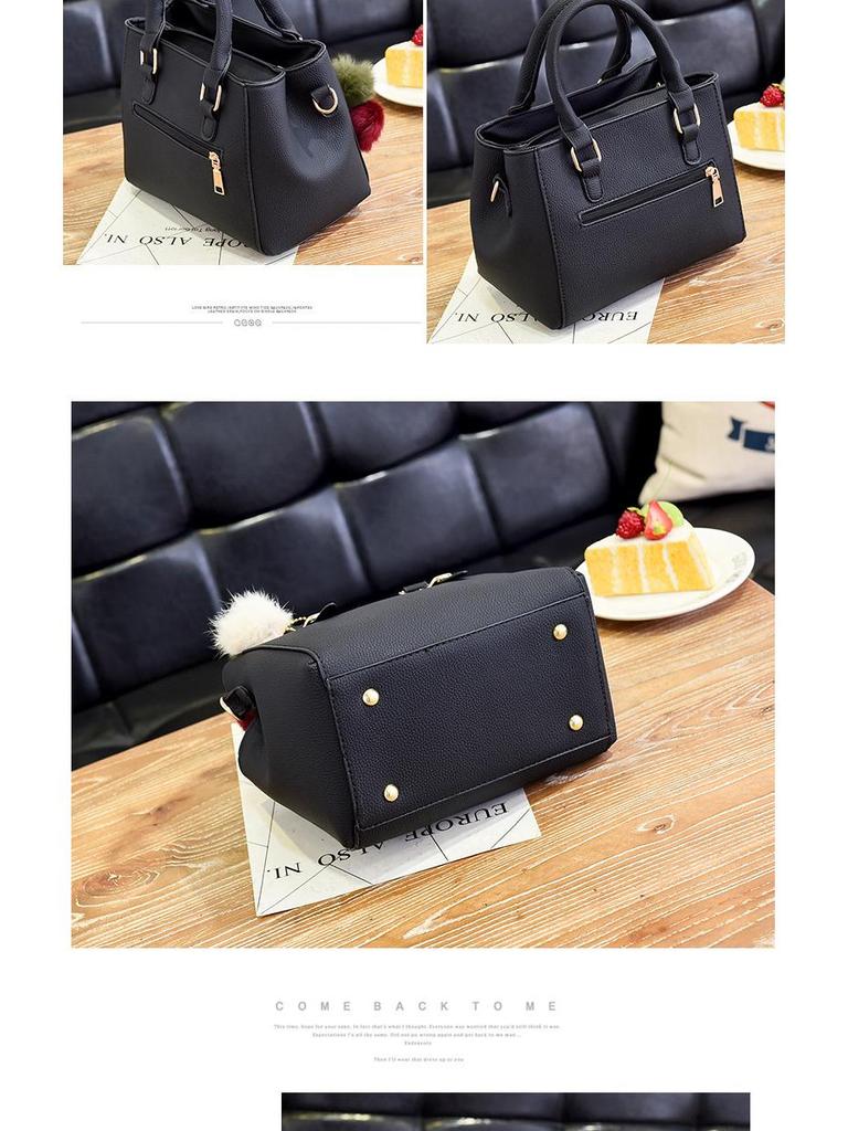 2023 European/American Fashion Fur Ball Shoulder Bag for Women - Double-Layer, Large Capacity, Versatile Messenger Bag