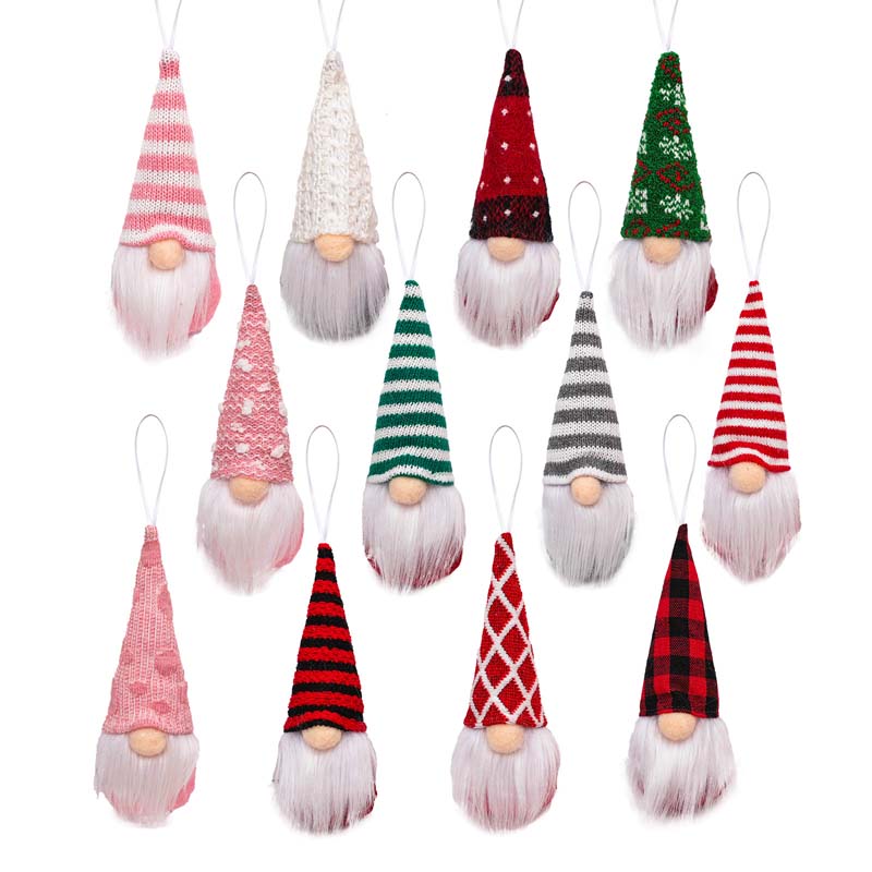 3Pcs Christmas Tree Hanging Gnome Plush Gonk Santa Doll Pendants Xmas Decoration