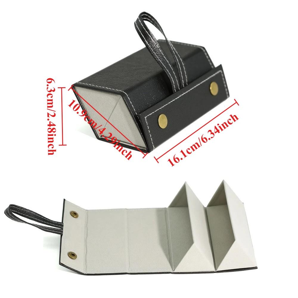 Portable Multi-Grid Foldable Glasses Organizer Travel Leather Eyeglasses Holder Display Storage Bags Jewelry Storage Organizer