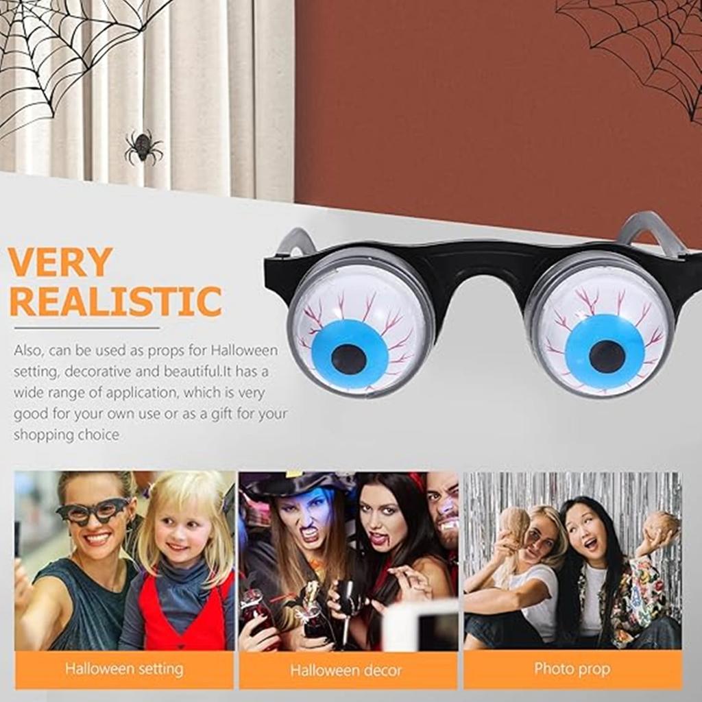 Gruselige Verkleidungs-Augapfelbrille Goo Goo Augenbrille Verkleidungsbrille mit lustiger Nase Augenbrauen und Schnurrbart für Halloween-Party