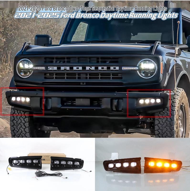 Ford Bronco Daytime Running Light for Front Bumper (2021-2025, Two-Color)