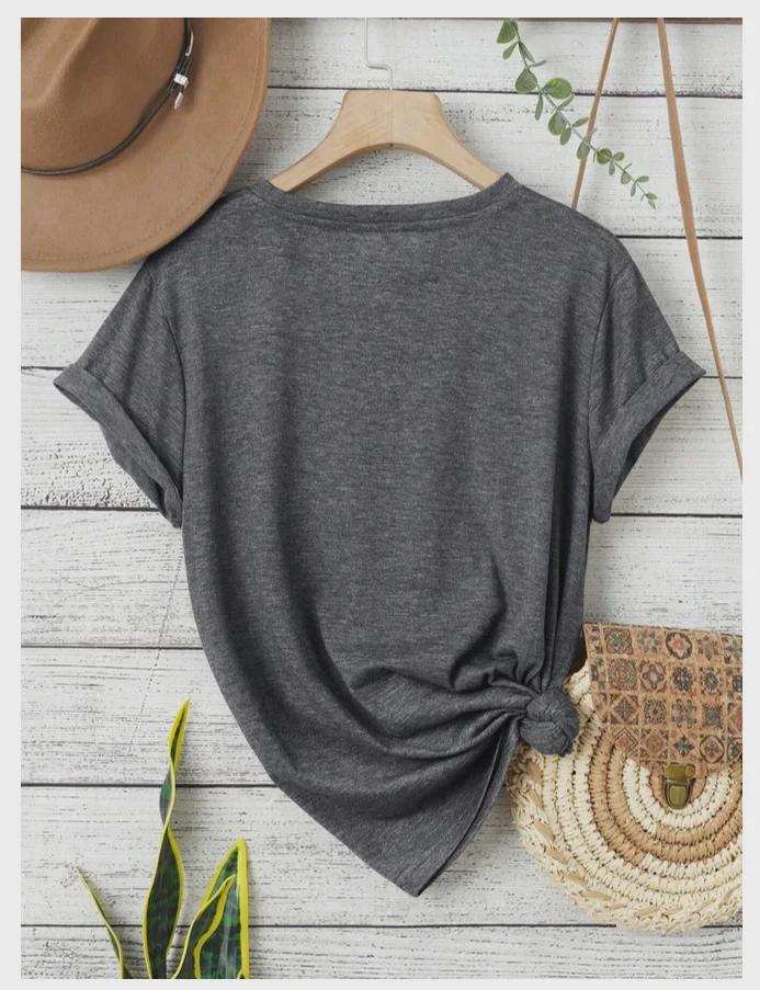 Women's Summer Patterned Round Neck Short-Sleeve Casual T-Shirt