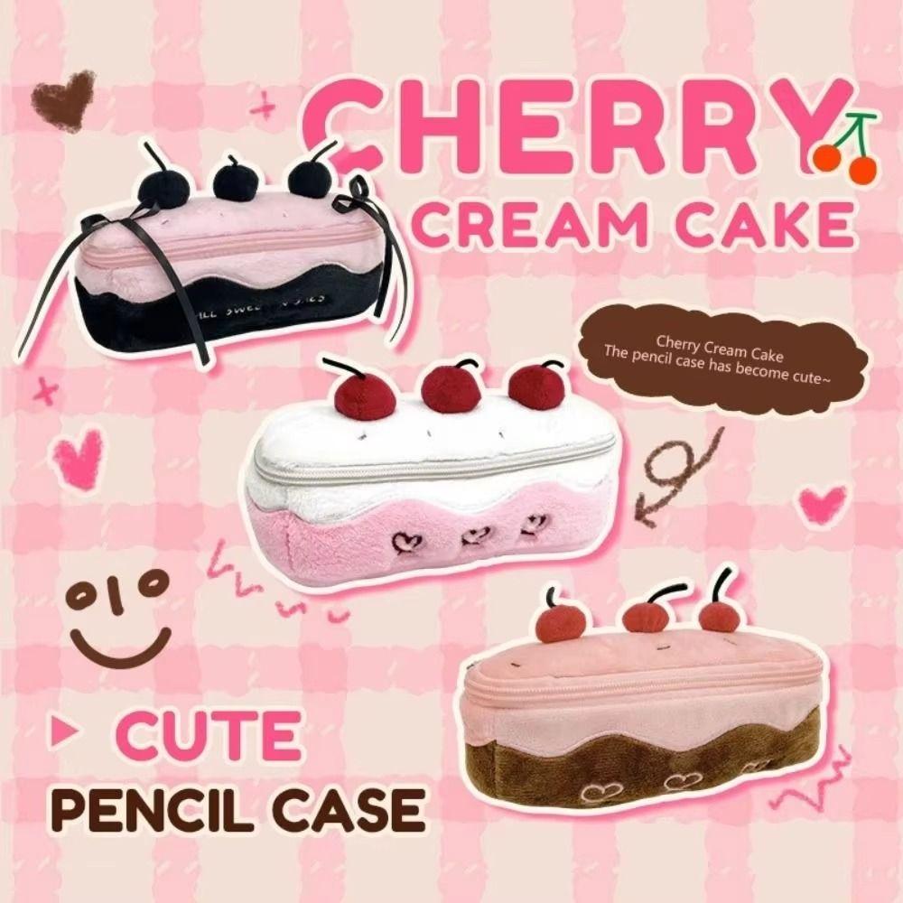 Heart Kawaii Pencil Case Embroidered Pencil Pouch Creative Cosmetic Bags Stationery Box