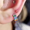 1.2mm Rainbow Inlaid F136 Titanium Alloy Nose Ring, Fashion Lip Earring Ear Cartilage Stud Piercing