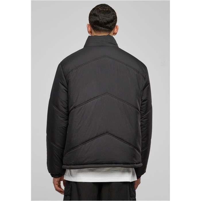 Down Jacket - Urban Classics - Arrow - Black - High Collar - Elasticated Cuffs