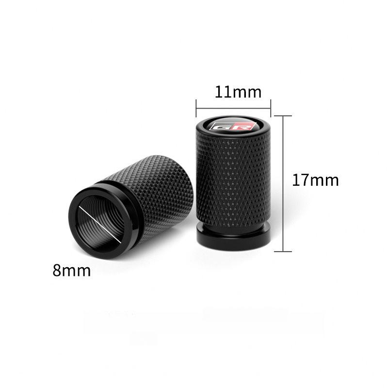 4 Pcs Car Tire Valve Stem Caps Dustproof Waterproof for Toyota GR Racing Yaris 86 Corolla Hilux Supra C-HR Exterior Accessories