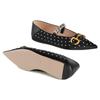 GUCCI Lovelight Series Suede Flat Shoes Women's Black 707697 KND90 1000