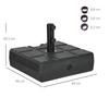 Parasol stand, fillable up to 40 kg, parasol stand with handle, square, parasol holder, black