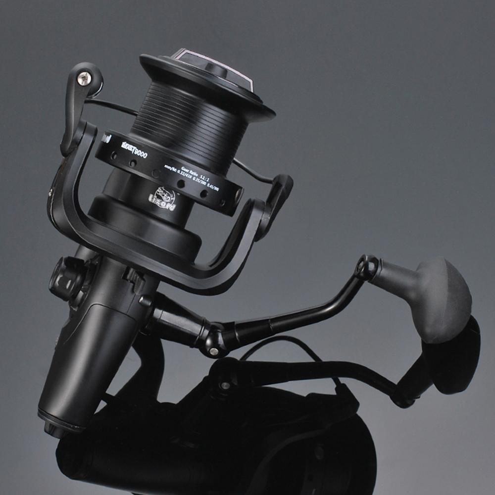 12+1 Kugellager Spinnrolle mit Front- und Heckdoppelbremse Karpfenrolle Links Rechts austauschbar für Salzwasser