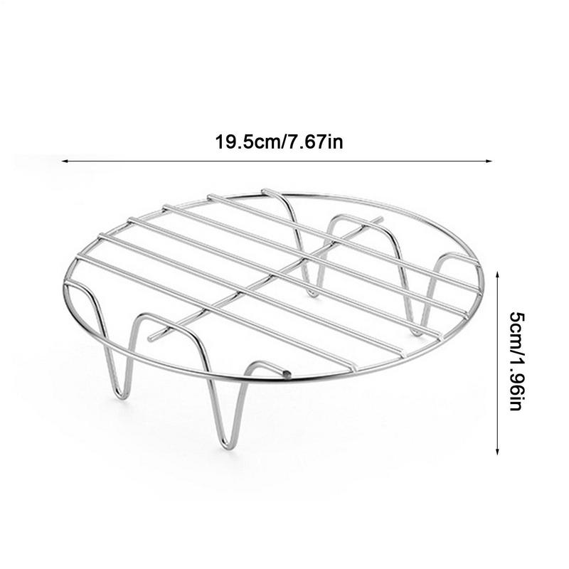 6/7/8 Inch Round Cooling Rack Steamer Insert Rack Stainless Steel Cooking Steaming Roasting Rack Air Fryer Accessories