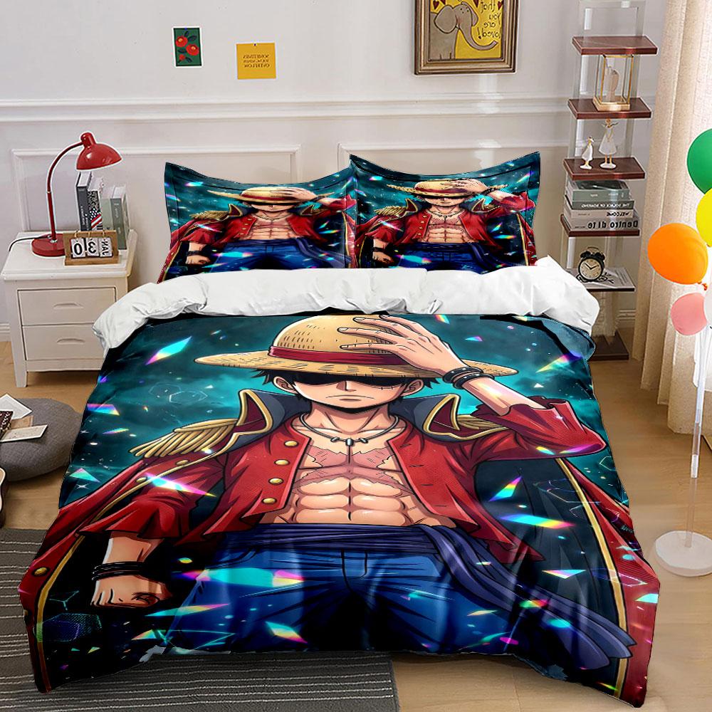 Anime Pirate Character Design Bedding Duvet Cover Set Duvet Cover Pillowcases (1*Duvet Cover 2*Pillowcases, Without Duvet Insert)