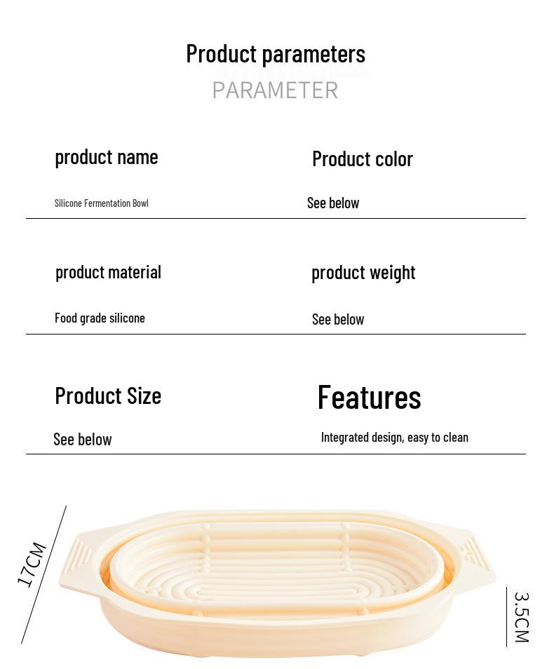 Silicone Bread Fermentation Bowl - High Temp, Food-Grade, Foldable Basket