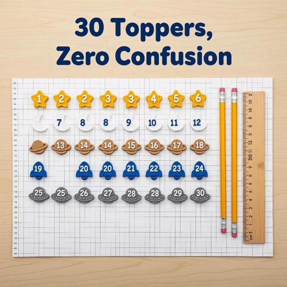 6/30PCS 1-30 Numbered Pencil Tracking Markers Classroom Pencil Labels  Classroom Organization