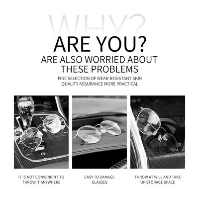 Multifunction Car Sun Visor Glasses Clip Leather Eyeglasses Card Ticket Clip Sunglasses Holder Universal Interior Accessorie