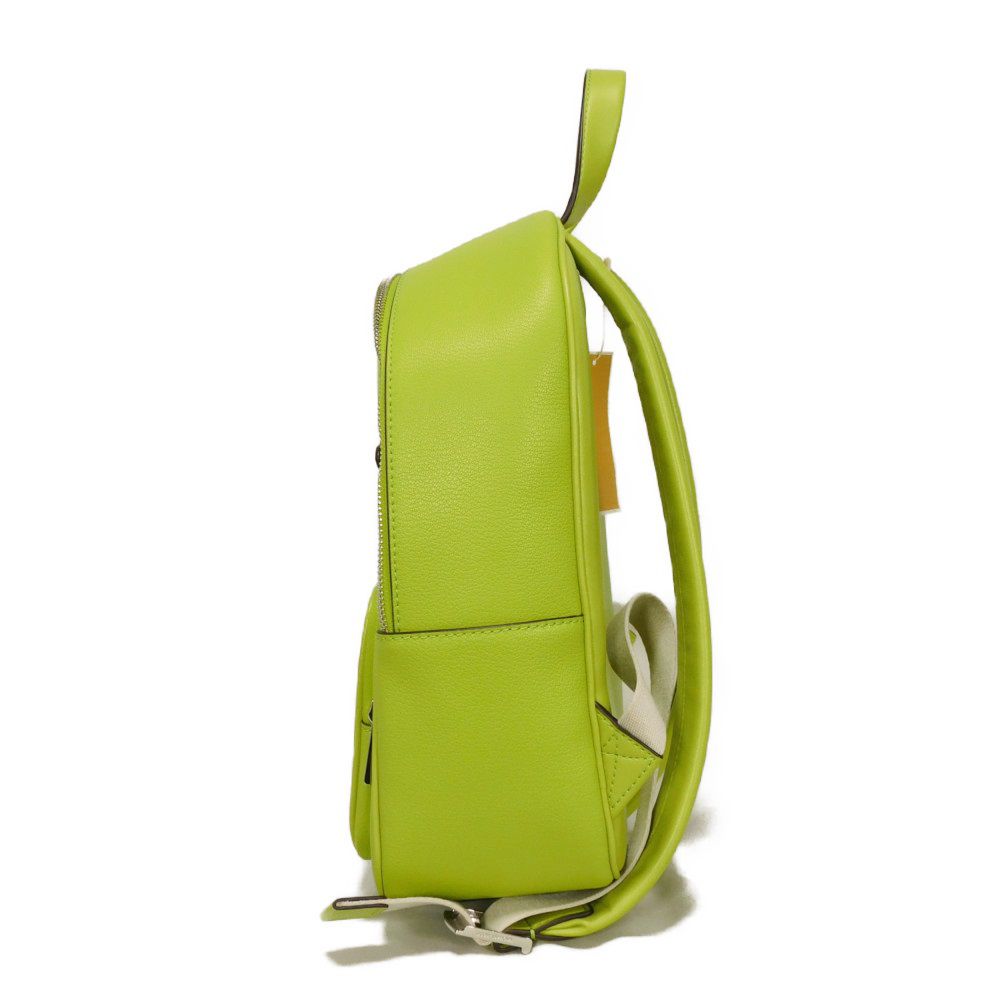 Used Jet Set Medium Pocket Daypack (11974) 35T4STTB2L 7927 Calfskin Unused Logo Lime Women's from Japan AUTHENTIC