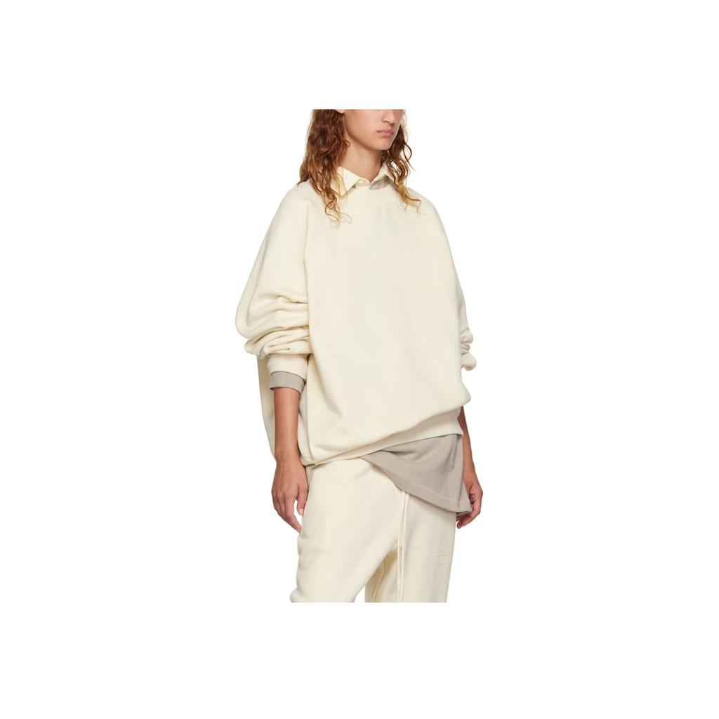 Fear of God Essentials FW22 Eggshell Solid Color Pullover Fleece Hoodie Women Hoodies Eggshell-White FOGE-FW22-367