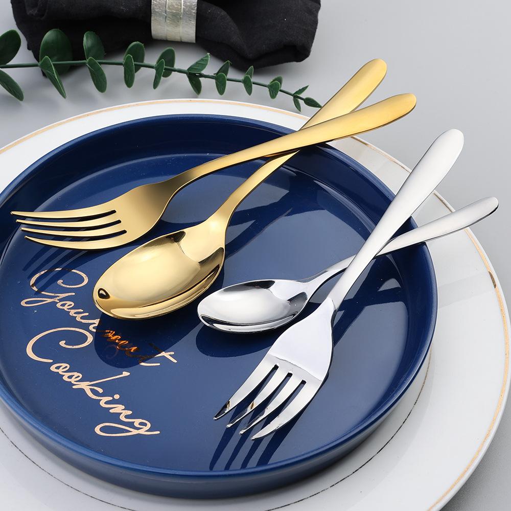 HANYANG Steak Knife and Fork Western Knife, Fork and Spoon Simple Wind Gold Stirring Spoon Western Tableware