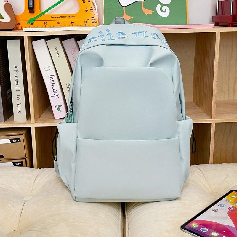 Student Schoolbag Women's Large Capacity Solid Color Backpack