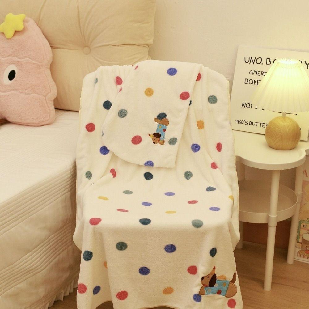 Absorbent Coral Fleece Bath Towel Cartoon Puppy Pool Towel Skin Friendly Soft Towel Set  Girls