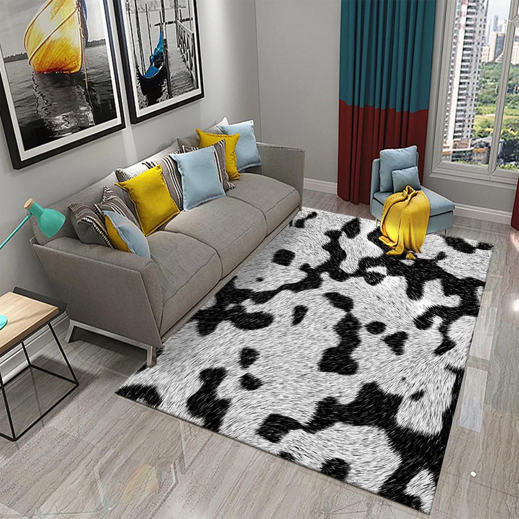 3D Animal Fur Carpets Leopard and Tiger Skin Rugs for Bedroom Living Room Kitchen Floor Decor Mats Bathroom Non-Slip Floor Rugs