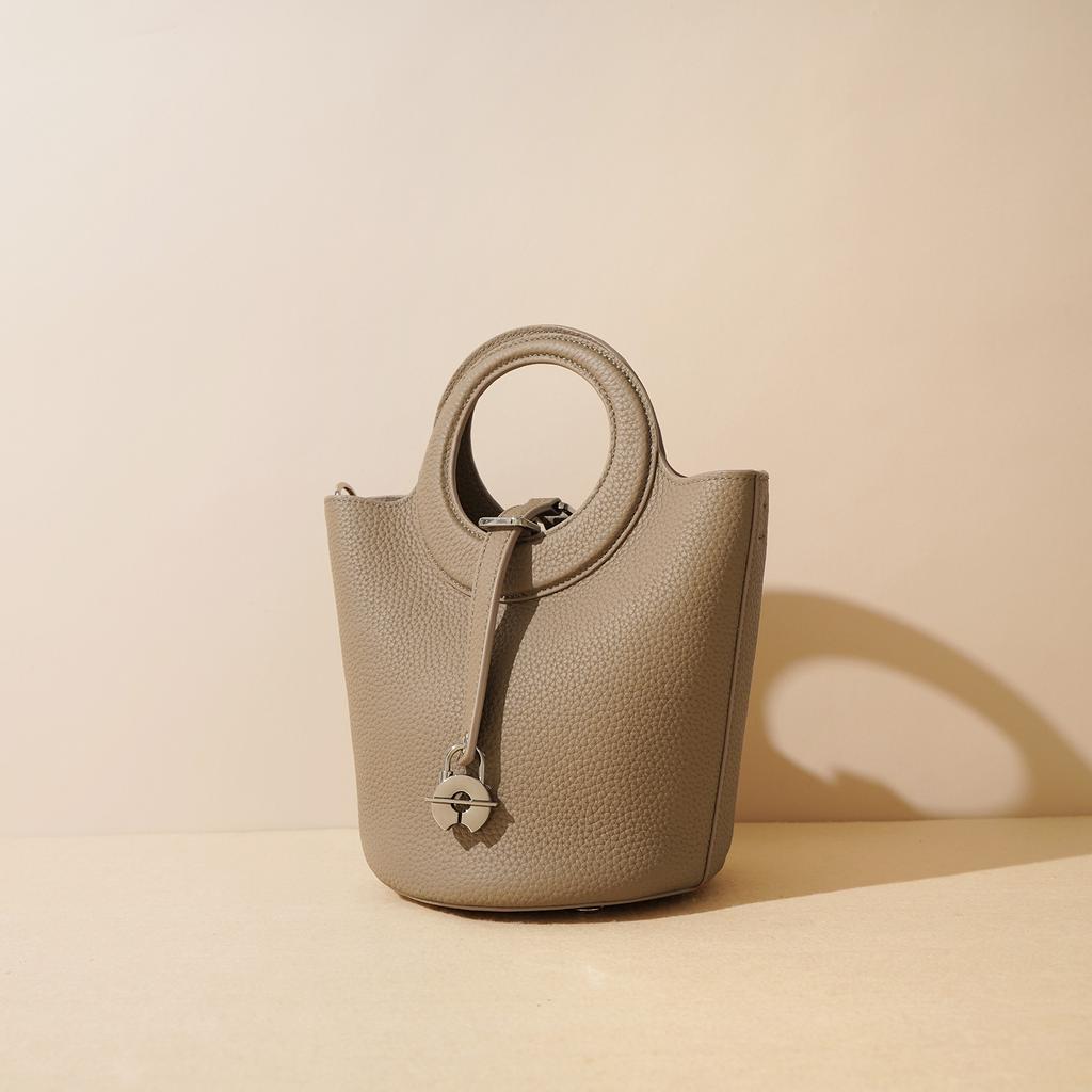Leather Women's Bags Small Bucket Bags Versatile Vegetable Baskets Cowhide Women's Bags New Handbags