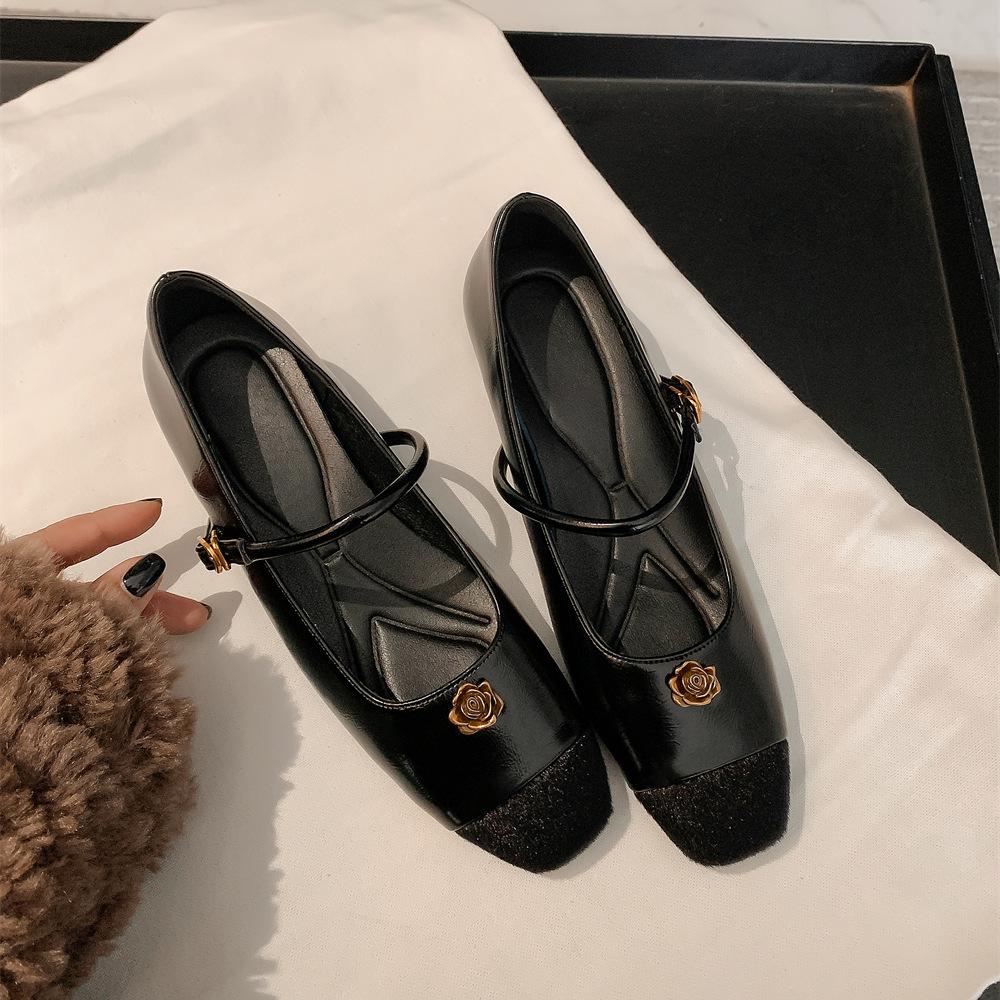 Sheepskin Version Xiaoxiangfeng Genuine Leather Soft-soled Mary Jane Single Shoes Women's Inner Height Increase Thick-soled Small Leather Shoes Shallo