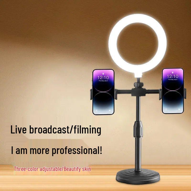 Nastavitelný stojánek na mobilní telefon se světlem na selfie pro video, fotografování a živé vysílání