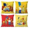 Cartoon The S-Simpsons Pillow Case Anti-dustmite Pillowcase Invisible Zipper Silky Short Plush Sofa Cushion Cover