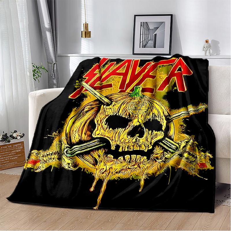 2025 New Style Slayer Heavy Metal Band Sign Blanket,Soft Throw Blanket for Home Bedroom Bed Sofa Travel Cover Kid Gift