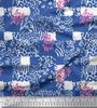 Soimoi Purple Japan Crepe Satin Fabric Brush Stroke & Leopard Animal Skin Printed Fabric 1 Metre 42 Inch