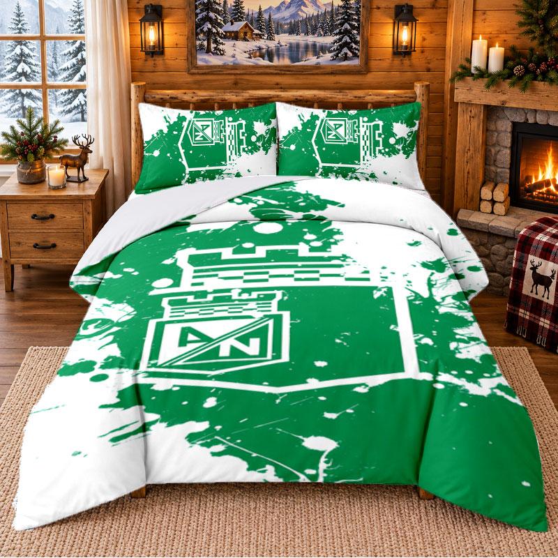 Atl Tico Nacional Pattern Bedding 3Pcs Set Bed Sheet And Pillowcases For Indoor Bedroom