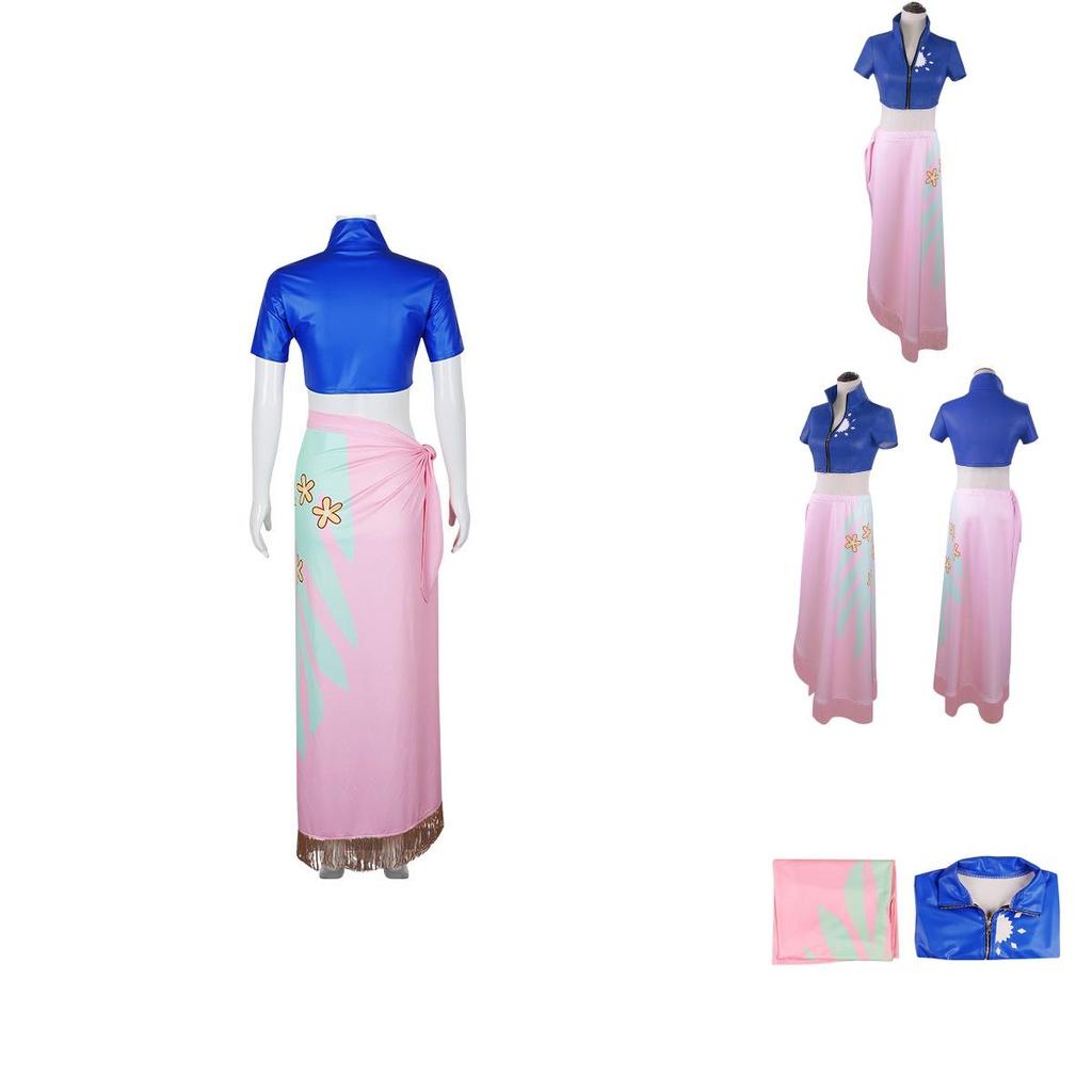 One Piece Nico Robin Skirt Anime Cosplay Costume Halloween Tops Decorated Perfect For Comic Exhibitions And Party Events.