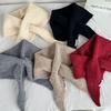 Trendy Knitted Triangular Scarf Neck Protection Fake Collar Neck Warmer Pure Knot Design Small Wrap Warmth Cross Neckerchief