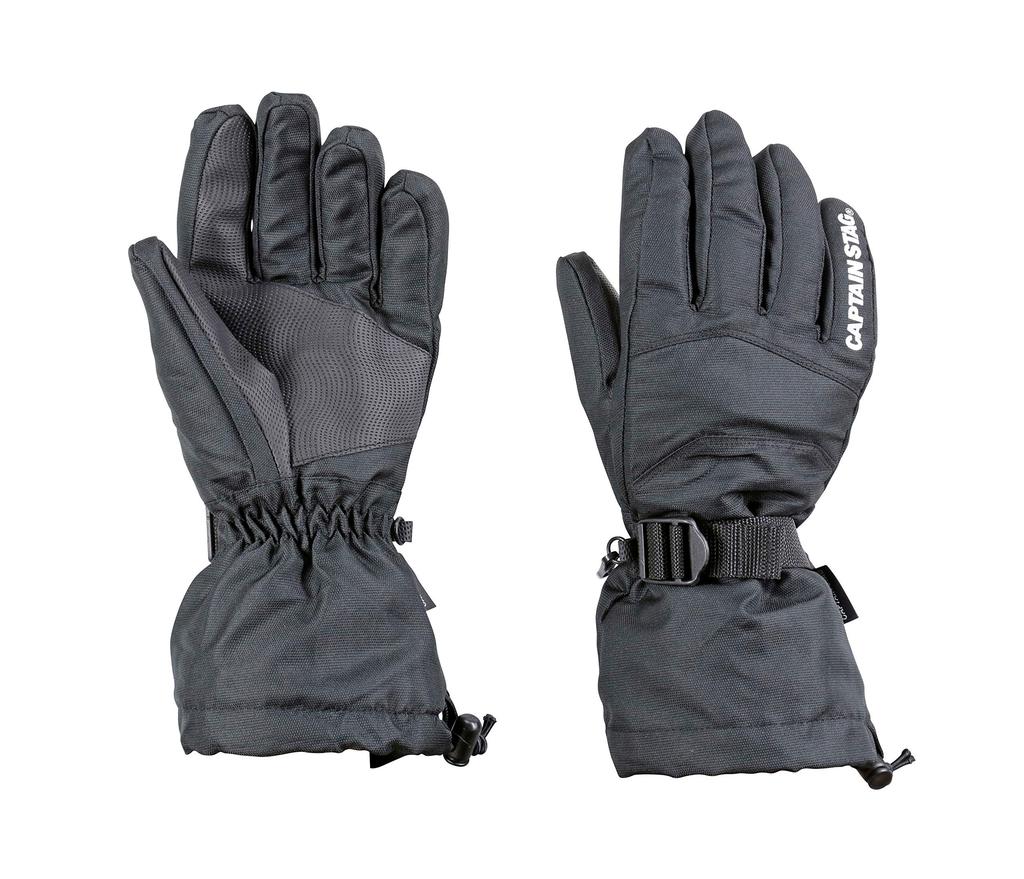 Captain Stag Fleece Size Gloves, Waterproof, Warm, Long, Lined, Men's, L, Black, UX-1070