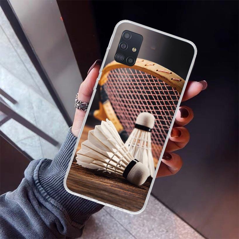 Badminton Sport Handyhülle Für Samsung Galaxy A52 A51 A50S A32 A22 A12 A02S A72 A71 A31 A70 A30S Note 20 Ultra 10 Plus S10 Galax