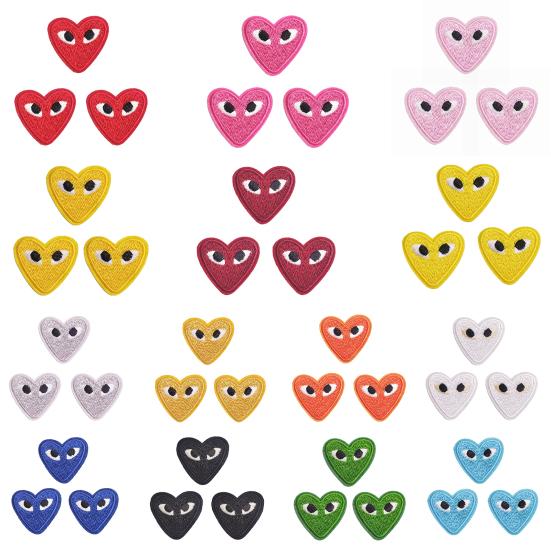 1 Set Stickerei-Patch Feine Verarbeitung Breite Verwendung Stoff Aufnäher Herzform DIY Aufkleber Applikation Kleidung Zubehör