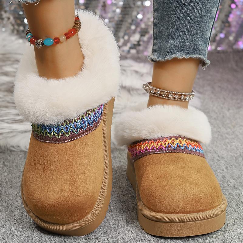 

Fashion Korean Mix Color Snow Boots for Women 2025 Winter Round Toe Platform Plush Botas Woman Soft Furry Warm Snow Boots Female 41 верблюд
