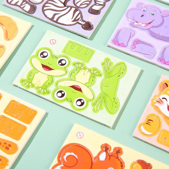 25Pcs DIY 3D Animal Puzzle Set Insect Dinosaur Sea Animal Puzzle Assembly Activity Game Kids Educational Jigsaw Toy Classroom Prizes Party Favors