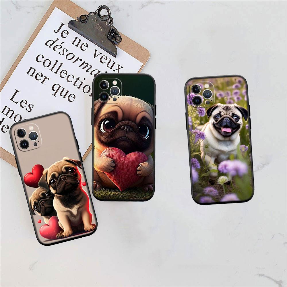 CJ90 Mops Hund Soft Shell Handyhülle für Xiaomi Poco C40 C50 C51 C55 C65 C71 C75 F3 F5 F6 F7 M2 M3 Pro Ultra